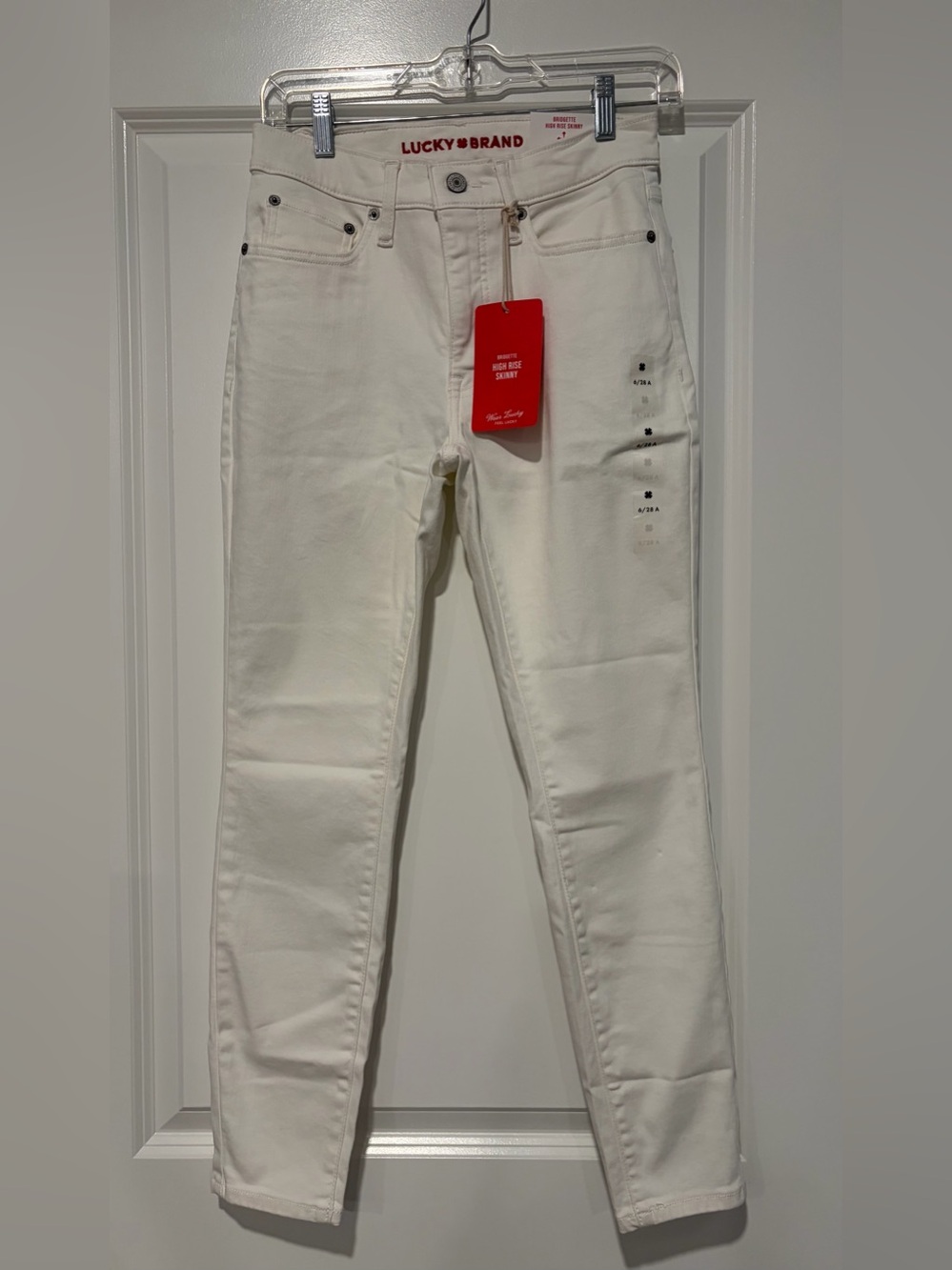Lucky Brand Women's Bridgette High Rise White Skinny Jeans